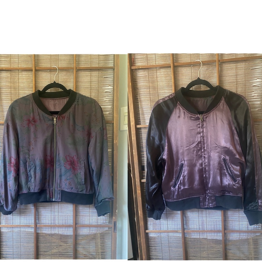 Rare Nano Universe X Iolani silk bomber jacket